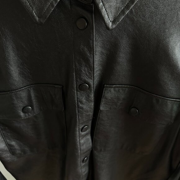 Faux Leather Shirt Jacket - Picture 4 of 4